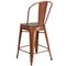 Flash Furniture Copper Metal Counter Stool, 24", PK4 4-ET-3534-24-POC-WD-GG - alternate 5